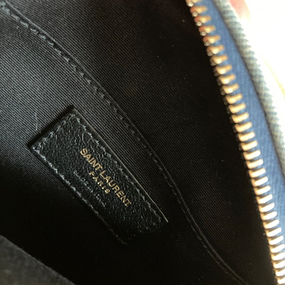 Yves Saint Laurent Nile Round Matelassé Denim Bag Vinyle Denim DEADSTOCK - Picture 7 of 12